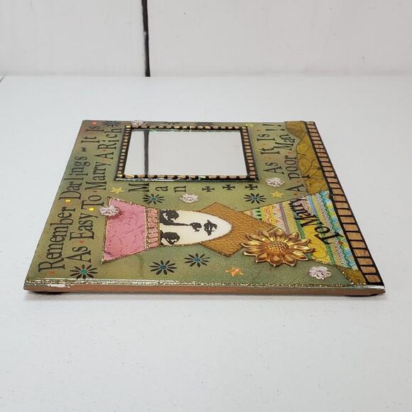 **SOLD** Handcrafted Decorative Witty Message Mirror Frame - Picture 7 of 8